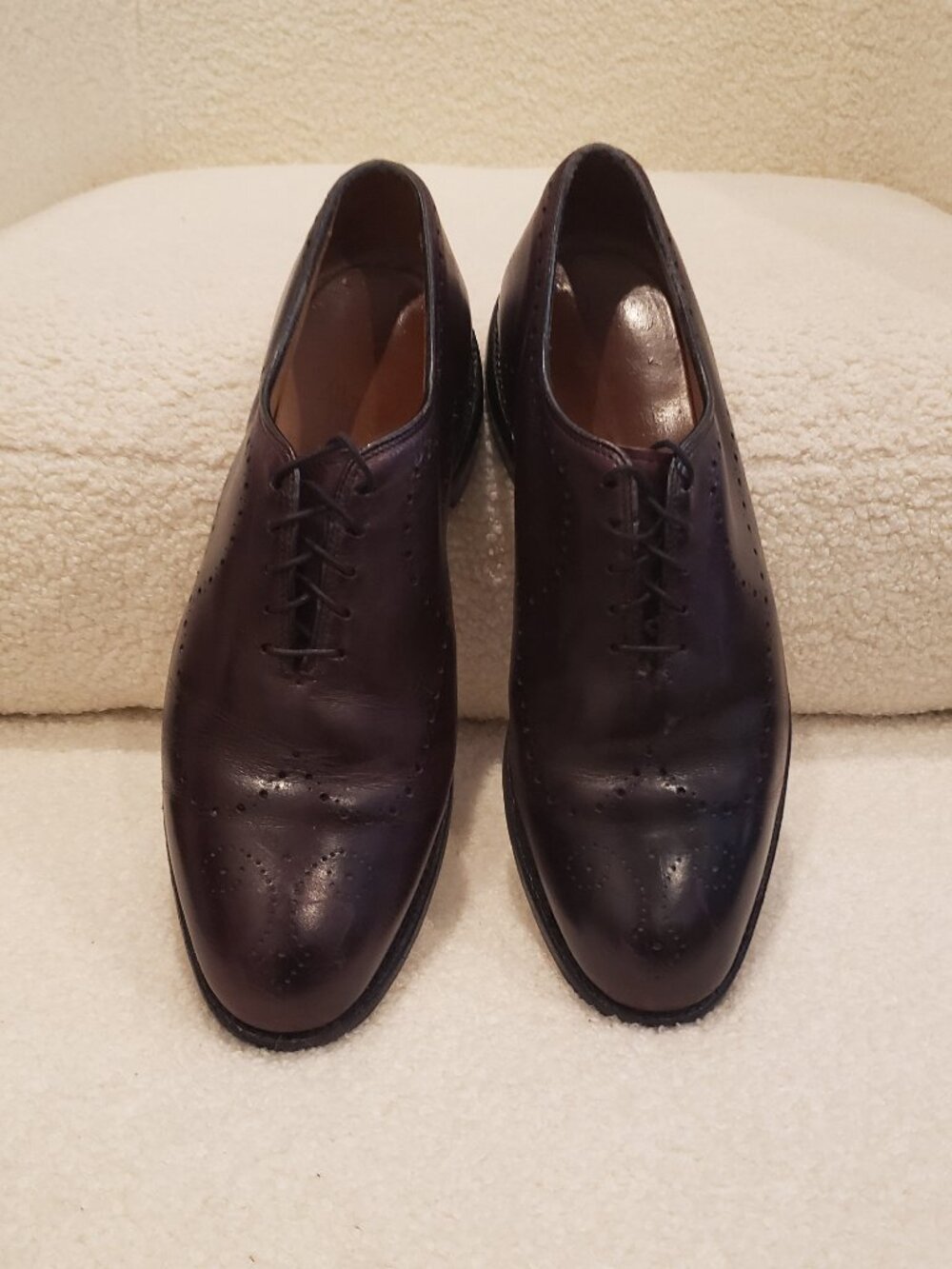 Allen Edmonds Men's Fairfax Oxfords Burgundy Merlot Leather Shoes Size 7 3E